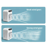 USB rechargeable mini air conditioning fan, supports USB/wireless charging. Features 3-speed wind, V1232-BXSKT001