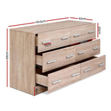 Artiss 6 Chest of Drawers - VEDA Pine FURNI-N-CDR-01-WD-AB