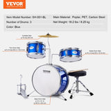 VEVOR Kids Drum Set, 3-Piece, 355.6 mm Beginner Drum Set with Adjustable Throne Cymbal Pedal Two V952-SJTJZGSGZ14LBTYZAV0