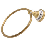 Towel Ring Antique Brass Finish Wall Mounted Bathroom Hand Towel Holder with Blue and White V1294-YM0626-3112220085211