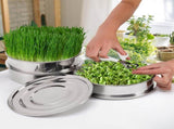 9" Stackable Stainless Steel Seed Sprouting Kit, 3-Tier Mesh Germination Tray, Sprout Grower with V1259-DP01-A-872