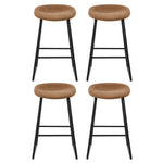 Artiss 4x Bar Stools Kitchen Dining Chairs Counter Stool PU Leather Metal Brown BA-TW-8320-BRX4