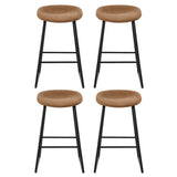 Artiss 4x Bar Stools Kitchen Dining Chairs Counter Stool PU Leather Metal Brown BA-TW-8320-BRX4