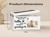PLockable Wooden Pet Urn with Photo Frame for Dog Cat Ashes White Handcrafted Wood Cremation V1107-136-05155-BRN-1PACK