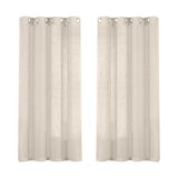 2 Curtains Linen Sheer Curtains 63 Inch Length Semi Sheer Curtains Silver Linen Curtain Panels for V1369-AZ3-W-19975