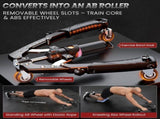 Twister Arm Trainer, 3 in 1 Hydraulic Power Chest Workout Equipment with Ab Roller Wheels and Hooks, V1079-ARMTRAINERWHEELS