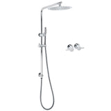 WELS 2 In 1 Shower Head Set Sliding Rail 3 Mode Handheld Arm 10" Round Chrome Taps V1233-C4902B22HT006CKSR110CPF0282A