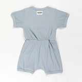 Ponchik Babies + Kids - Ribbed Cotton Romper - Capri Blue - 3-6 months V563-RIBROMPER-CAPBLUE-3_6