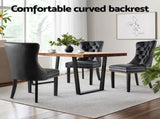 1 Set of 4 Artiss Dining Chairs Black Leather UPHO-C-DIN-1061-BKX4