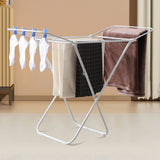 Mini Double-Wing Floor-Standing Folding Clothes Drying Rack-White V1161-108767