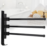 Home Hotel Bathroom Space Aluminum Moveable Multiple Rod Towel Rack Holder Storage OrganizerBlack 3 V1294-YM0901-3112200041816