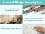 Artiss 3D Peel and Stick Wall Tiles Self Adhesive Subway Backsplash 10 Sheets, White PST-200-WH