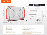 5x5 Baseball Softball Practice Net, Portable Baseball Training Net for Hitting Batting Catching V952-55YCDKQDDPJXEZXRVV0