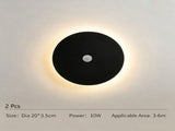 20CM Black Sensor Eclipse Wall Light 2Pcs Stepless Dimming V1221-XM-LB451-GM31