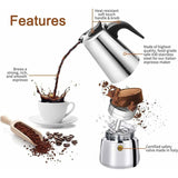 12-Cup Italian Coffee Maker In Stainless Steel, Suitable For All Types Of Hobs, 12 Cups V1188-MS-227-1844