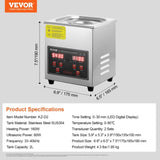 Ultrasonic Cleaner with Digital Timer & Heater, Professional Ultra Sonic Jewelry Cleaner, Stainless V952-SXCSBQXJ2L00KDK76V3
