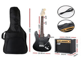 Alpha Electric Guitar Music String Instrument 20W Amplifier Black GUITAR-E-41-ELEC-BK-ACC