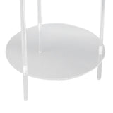 Clear Acrylic Side Table 2 Tier Round Top Nightstand Small Modern End Table for Living Room Bedroom V1294-YM0901-3116240009311