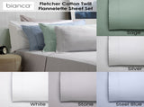 Bianca Fletcher Flannelette Cotton Sheet Set Sage Super King V442-BCA-SHEETS-FLETCHER-SAGE-SK