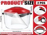 2 Pcs Safety Face Shield Mask Full Impact Clear with Crown for Grinding Cutting Weed Moving V1259-DP01-A-1168