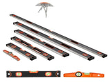 6-Piece Torpedo Level, 2000/1200/800/600/400/250 mm Box Levels Set, Bubble Vials Ruler for 45/90/180 V952-JXSPC78INCH401BF2V0