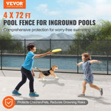 VEVOR Pool Fence, 4 x 72 FT Pool Fences for Inground Pools, Removable Child Safety Pool Fencing, V952-DXYCWL472FTH8LOXPV0
