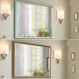 2 Set Wall Mirror Rectangular Frame Bathroom 70x90cm Antique Brown V274-FT-BM-PSSQ-AWD7090-X2