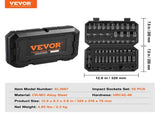 1/4" Drive Impact Socket Set, 55 Piece Deep & Shallow Socket Set SAE 5/32"-9/16" and Metric 4-15mm, V952-CJTTZJ1CRV551UAHSV0