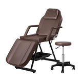 Zenses Massage Table Adjustable Salon Bed Chair 3-Fold Brown MT-CHR-F3-BR-80