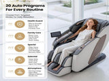 Livemor Prestige 4D Dual Mechanism Massage Chair, Full Body Zero Gravity Recliner with Extended SL FBMC-2GEAR-WHGY