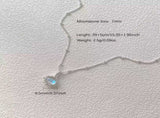 925 Sterling Silver Dainty Moonstone Chokers for Women Cute Blue Crystal Chain Pendant V1188-CYX-J02-1989