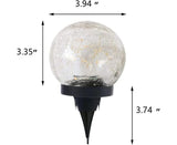 Solar Garden Light - Crack Glass Ball Solar Outdoor Garden Decorative Walkway Solar V1263-JX-1724