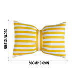 Bow Tie Striped Throw, Lumbar Support Decorative Cushion For Couch Bed Sofa, Soft Accent V1192-AZ-W-24388