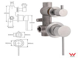 Brushed Nickel Round Bathroom Small Face Shower Mixer 2 Way Diverter Switch Set V1233-KRD204N