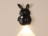 Adorable Bunny Night Light with Motion Sensor, Rechargeable LED Wall Lamp, Magnetic Mounting, 3 V1341-ZY-QC6HHTTK-3PCS-BLACK