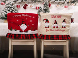 6pcs Xmas Chair Back Cover Linen Plaid Dining Chair Slipcover Protector for Home Hotel Kitchen V1294-YM0901-210618ZQ3146