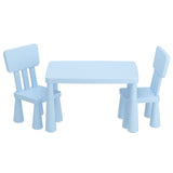 1 Keezi Kids Table and 2 Chairs Set Blue KTC-V-SQA-PL-BL