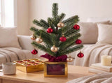 Christabelle 45cm 1.5ft Potted Christmas Tree Decorations Gift Pack Hessian Red Gold Baubles Fe 112_HZ701