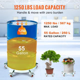 VEVOR 250 L Heavy Duty Drum Dolly, 567 kg Load Capacity, Barrel Dolly Cart Drum Caddy, Non Tipping V952-DZTCJ55125051FJK3V0