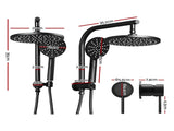Cefito 9'' Rain Shower Head Set Handheld Round High Pressure Mixer Tap Chrome SHOWER-A1-RO-9-BK-MIXER-RO