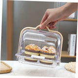 Transparent Food Storage Container with Lid and Drip Tray for Bread Milk Packaging V1258-DP02-BOL-153