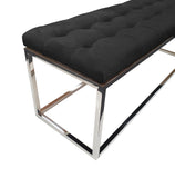Holly Ottoman Silver Base - Black Seat V292-OTT-HOLLY-SILVERBASE-BLACKSEAT