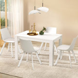 1 Artiss Dining Table and 4 Chairs Set Rectangle White DSET-120WH-5221-WHX4