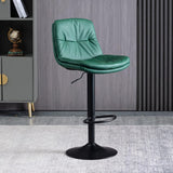 SERENIT Bar Stools Kitchen Bar Stool Leather Barstools Swivel Gas Lift Counter Chairs BS8406 Green V255-8406_GREEN