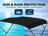 Waterproof 600D Oxford Bimini Top Sun Shade Canopy with Storage Boot for Small Boats, Speedboats, V1341-ZY-9DAFJ85M-GREY-3BOW85-90216-230CM