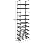 SONGMICS 10-Tier Metal Shoe Rack Customizable Design Black V227-8498402110990