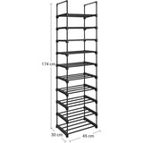 SONGMICS 10-Tier Metal Shoe Rack Customizable Design Black V227-8498402110990