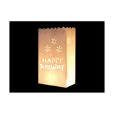 100 Pack White Happy Luminary Paper Candle Tea Light Lantern Bags Garden Anniversary V382-BDYLUM100