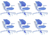 Ergonomic Children Kids Study Chair Set of 6 Height Adjustable - Blue V563-68303_6X
