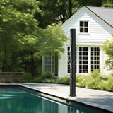 Outdoor Solar Heated Shower, 40L Poolside Shower Kit with 2 Shower Head and Foot Shower Tap, V952-TYNLYQHSPVCLRGYW5V0